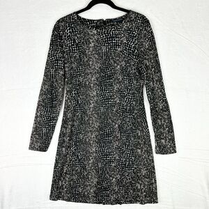 Banana Republic Silk Wool Abstract Print Long Sleeve Mini Dress Size 12